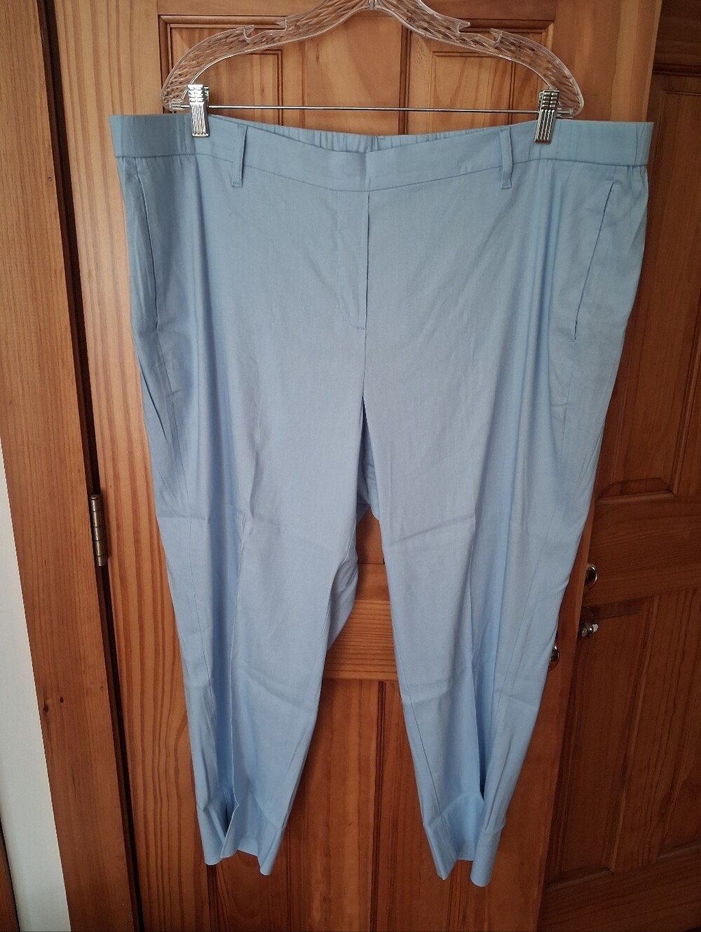 J. Jill Linen Stretch Crops In Skyline Blue 3X NWT